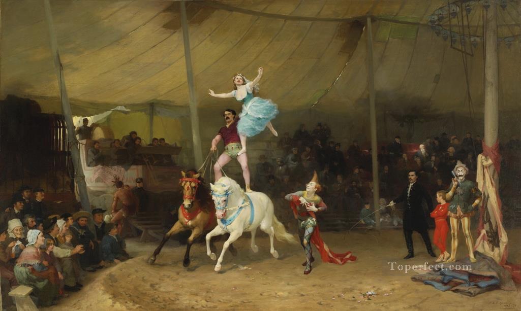 UN CIRQUE EN PROVINCE THE AMERICAN CIRCUS IN FRANCE Frederick Arthur Bridgman Oil Paintings